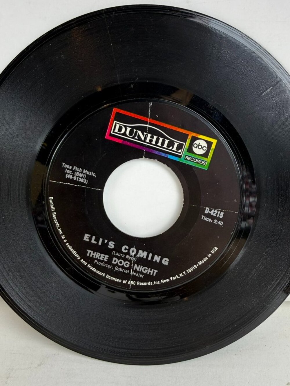 Three Dog Night Eli's Coming 1969 7" 45 RPM Single Dunhill ABC Records D-4215